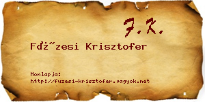 Füzesi Krisztofer névjegykártya
